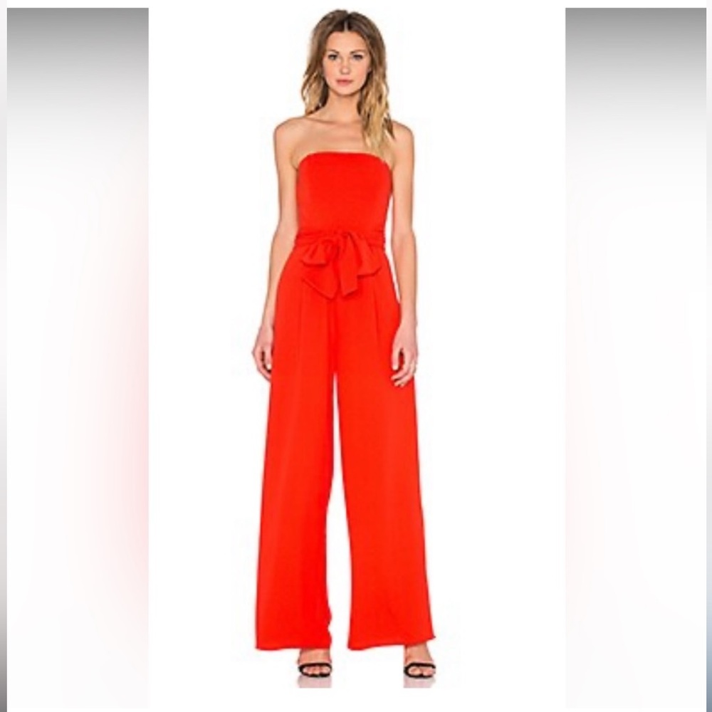 Lucy Paris red strapless jumpsuit size large